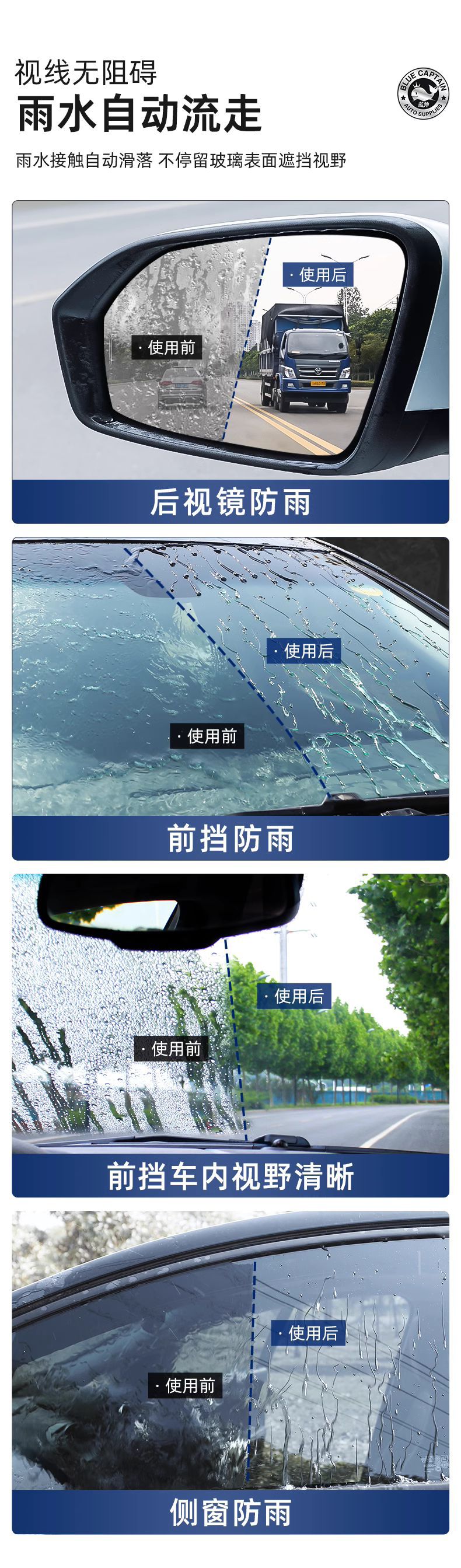 Suitable for Anti-Fog Agent Car Glass Spray Windshield Long-Lasting Car Rearview Mirror Anti-Rain Artifact Spray Car Interior