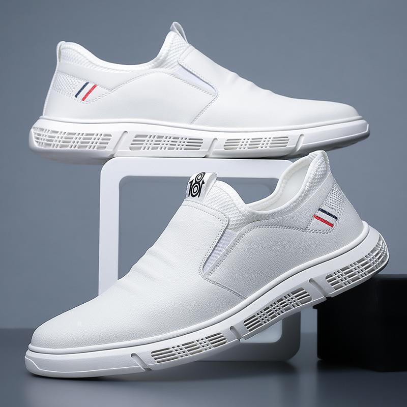 Zapatos Casuales para Hombre, Otoño 2025, Nuevos Zapatos Casuales de Cuero para Hombre, Zapatos Transpirables con Suela Suave, Superficie Suave, Zapatillas Sin Cordones