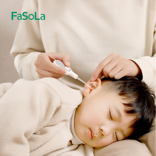 FaSoLa baby light-emitting ear scoop children's ear scoop baby soft head ear scoop green