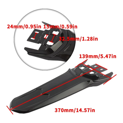 Suitable for Chur Ron Qingfeng Electric Off-Road Motorcycle Rear Fender Modified Extension (Motorcycle Fender) - hl161-1-red-light-bee-long-tail-plate-37cm139cm