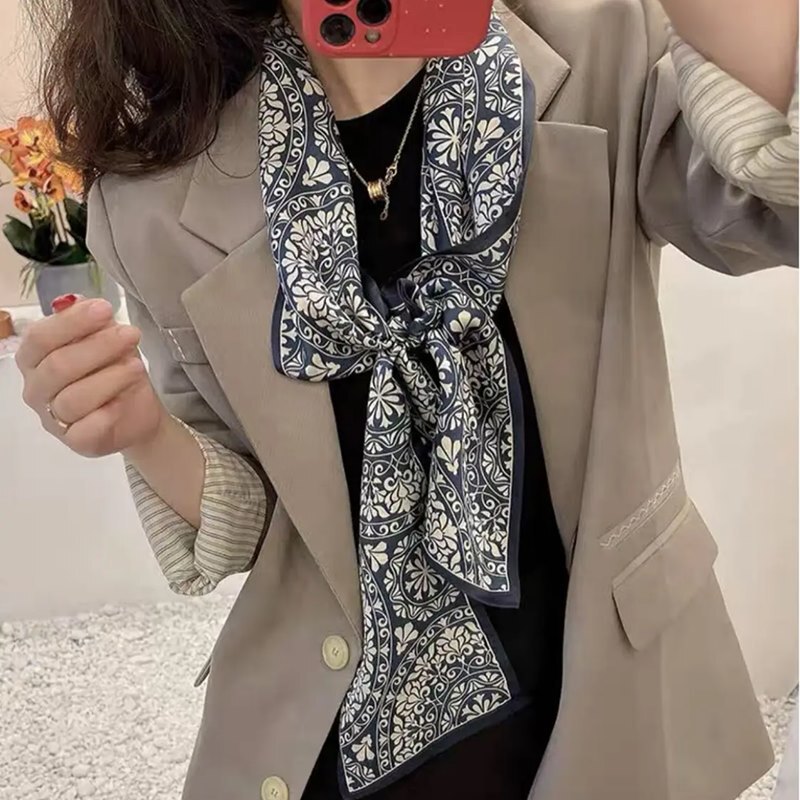 100%桑蚕丝真丝缎面15*145双层合集长条围巾女春夏季高档飘带丝巾|undefined