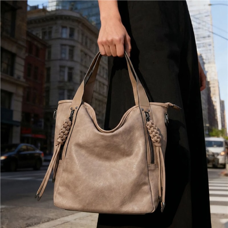 Cross-Border Exclusive Supply of Fashionable Vegan Leather Soft Shoulder Bags with Woven Tassels and Unique Crossbody Handbags