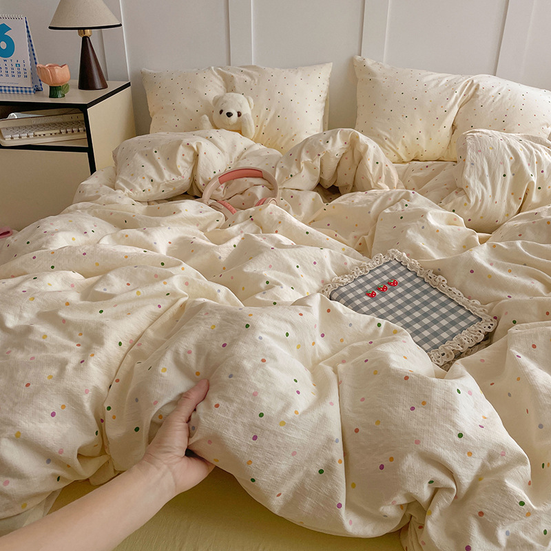 Class a Pure Cotton Ultra-Soft and Waxy Mother and Baby Pure Cotton Four-Piece Bed Bed Sheets Set Thickeneded Quilt Cover College Student Quilt Cover Three-Piece Set