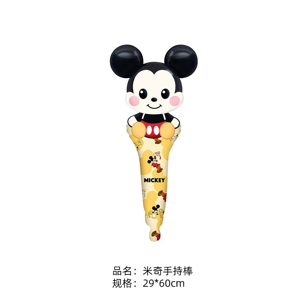 Balón de palos de mano, palos de palos en el puesto, empujando globos de aluminio, palos de mano, decorados de fiesta para niños, bolas de aluminio