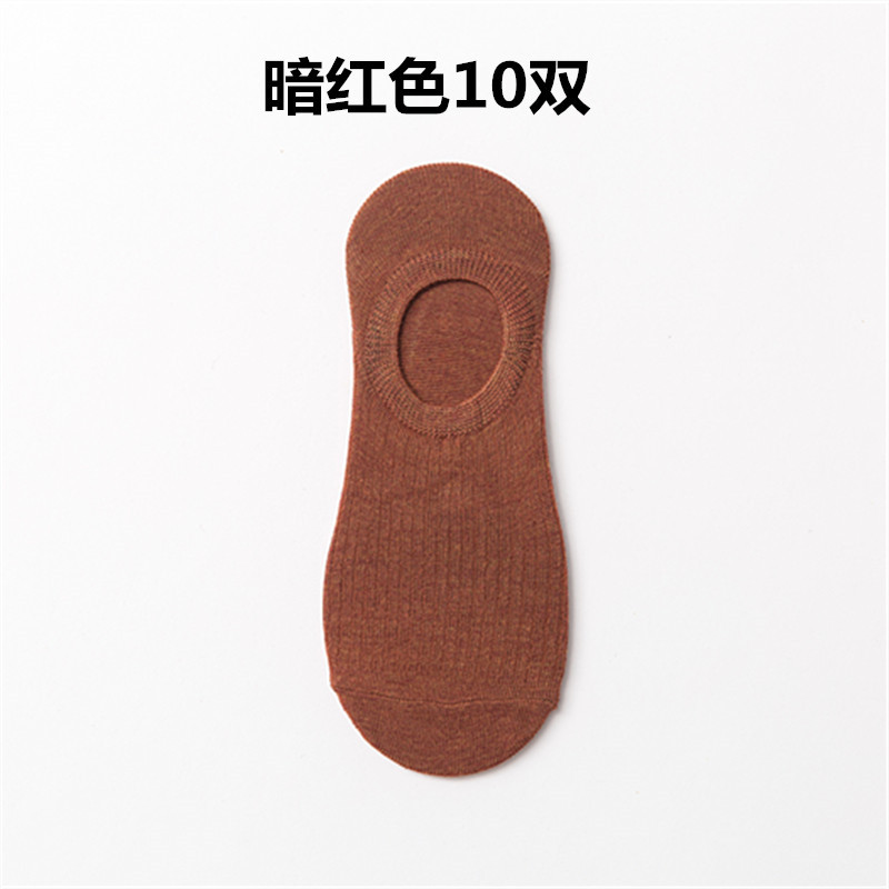 Calcetines de mujer de primavera y verano calcetines de mujer a rayas japonesas de corte bajo silicona antideslizante barco invisible Calcetines de mujer de algodón de color entrega de una pieza