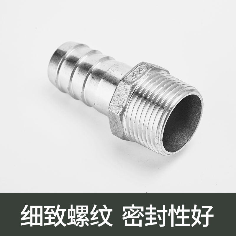 304 acero inoxidable hexágono acero inoxidable conector de tubería de cuero roscado macho manguera de agua de filamento externo enchufe de cuero pagoda junta de bambú 4 / 6 puntos