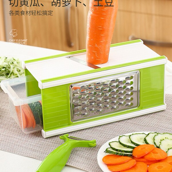 Factory in stock five-in-one grater multi-function vegetable cutter kitchen multi-function shredder four-sided square grater potato