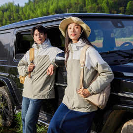 户外冲锋衣三合一可拆卸外套男女情侣款工作服防水防风旅行登山服