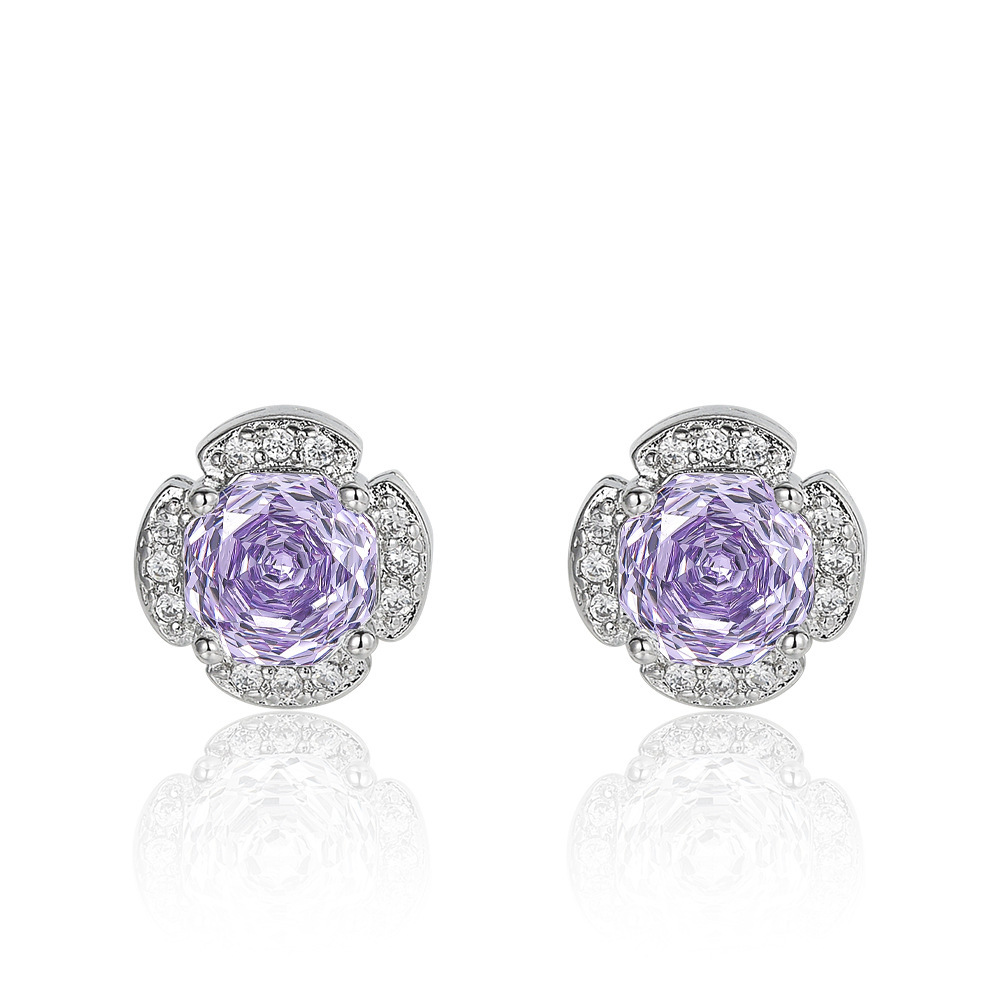 Amazon nuevo Seiko Rose Chepa Paracha collar de zircon pendientes anillo de tres piezas al por mayor