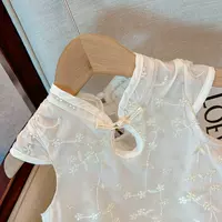 Летнее платье Cheongsam для девочек, новое детское платье принцессы в китайском стиле, тонкая сетчатая юбка для девочек