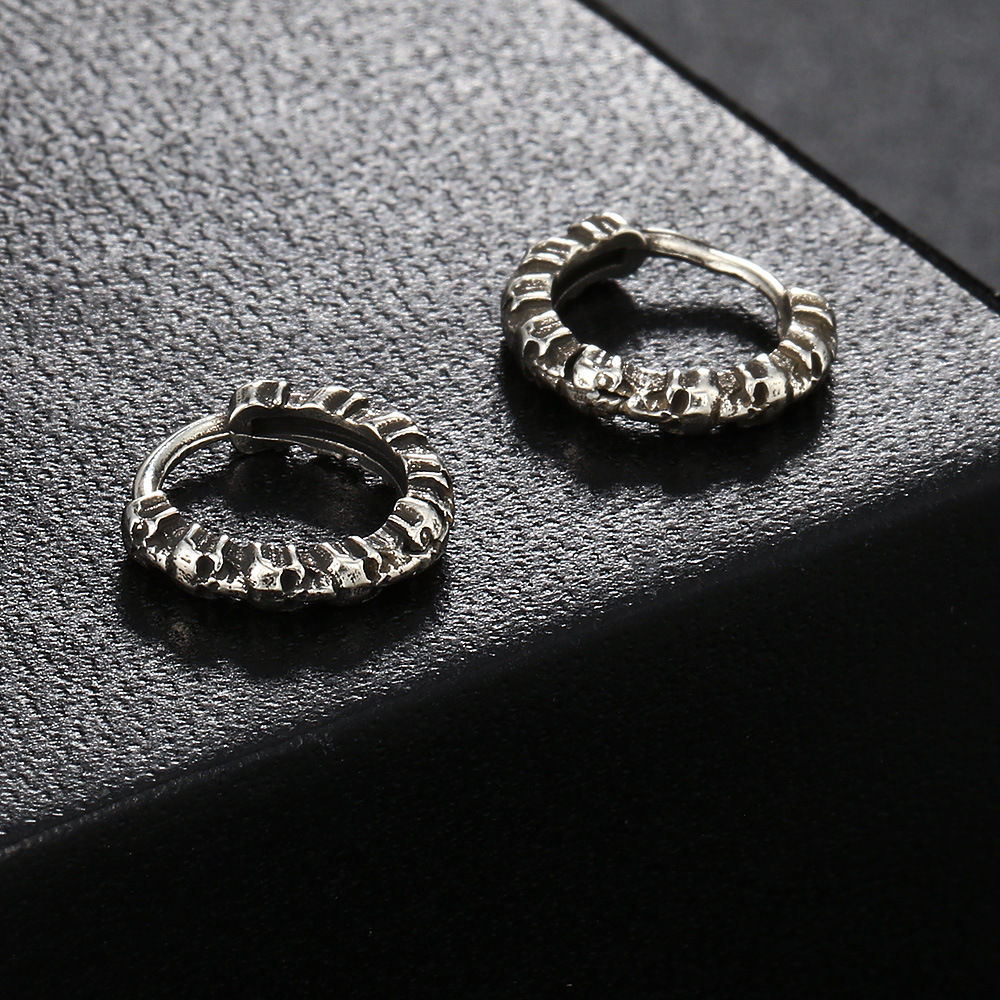 Street Occasion 1 Pair Halloween Punk Skull Distressed Plating Copper White Gold Plated Gold Plated Black Gold Plated Earrings