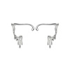 Silver washing, retro fashionable earrings hip-hop style, Korean style, silver 925 sample, no pierced ears