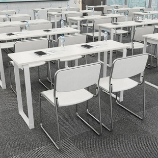 Training Table Long Desk Double-Layer Training Table Conference Table Student Desk Combination Double Conference Room Table and Chair Factory