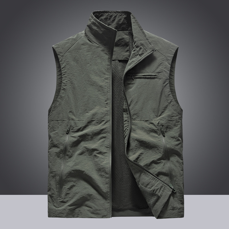 New Spring/Autumn Men's Outdoor Casual Workwear Vest Fishing Vest Sports Jacket
