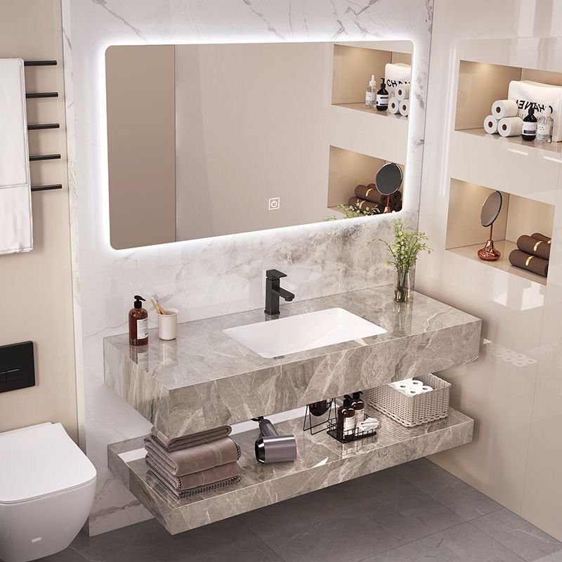 Slate Seamless Splicing Ceramic Integrated Basin Bathroom Cabinet Combination Bathroom Washbasin Washbasin Basin