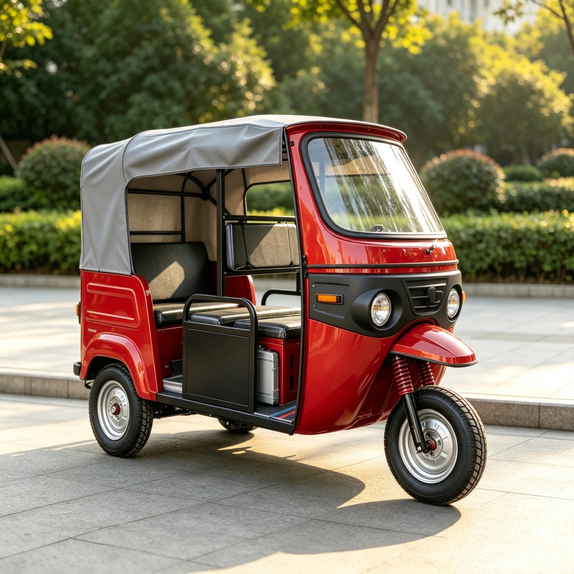 Fuel-powered passenger tricycle for export to Africa, durable and spacious, popular fuel-efficient vehicle for cross-border trade