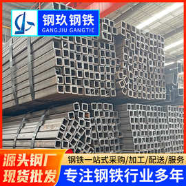 Q345B薄壁大口径矩形方管现货冷拔铁管直角方通黑方管立柱定尺