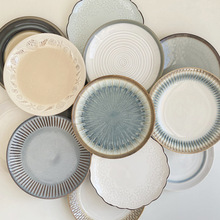 日式陶瓷盤子創意家用菜盤圓形淺盤水果餐盤網紅餐具牛排盤西餐盤