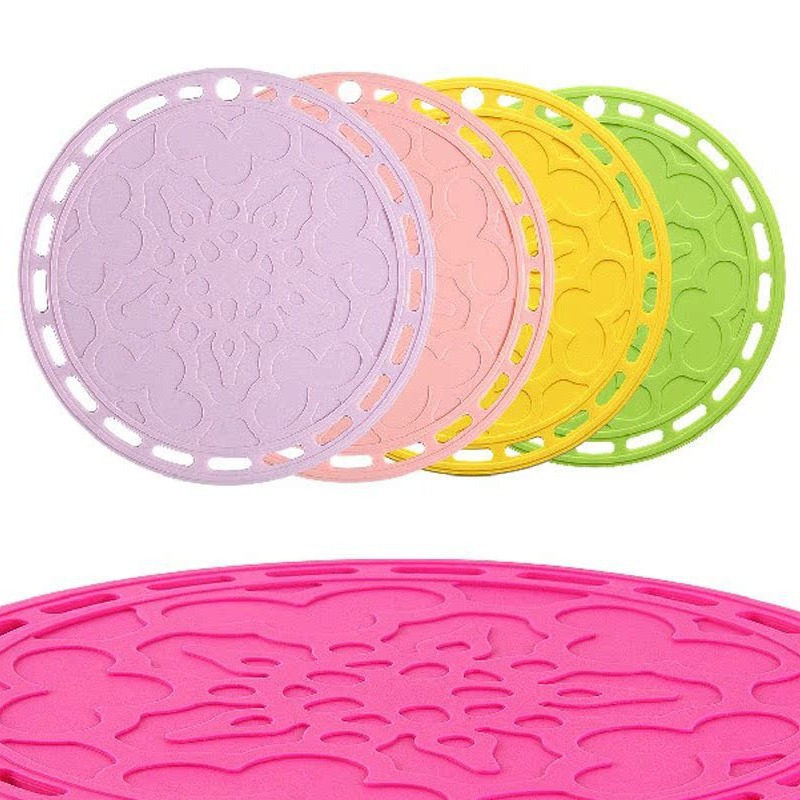 厂家现货批发 创意居家大号硅胶餐桌垫厨房隔热垫锅垫12