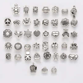 古银色大孔珠隔珠手工DIY手链项链手饰品 串珠子饰品配件材料批发