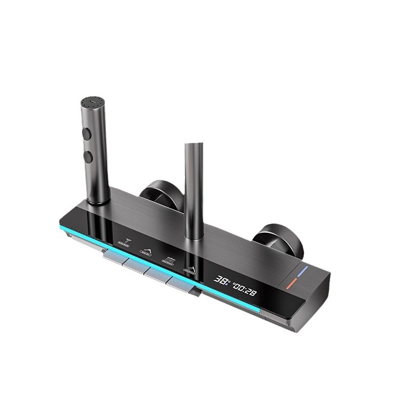 Espacio de aluminio temperatura constante lluvia lluvia conjunto doméstico luz de atmósfera de visualización digital baño presurizado ducha al por mayor transfronteriza