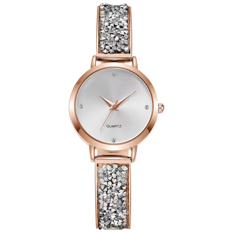 Nouvelle montre à quartz pour femme, montre de luxe avec bracelet en acier et strass, montre pour femme, cadeau d'anniversaire, cadran étudiant, montre pour femme_voghion.com