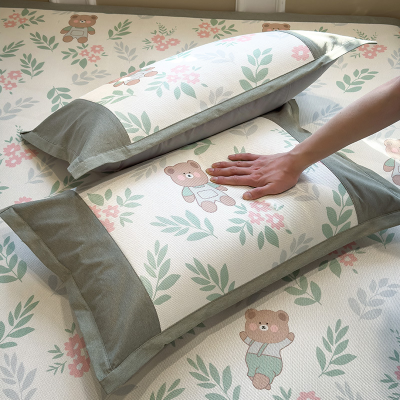2025 nueva funda de almohada de seda de hielo funda de almohada para el hogar única funda de revestimiento de núcleo de almohada de 48x74cm verano