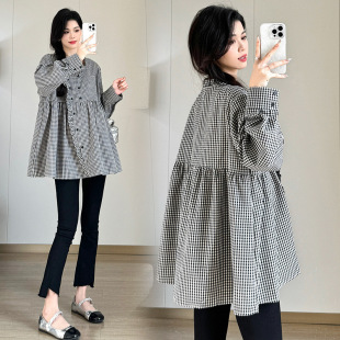 2025 New Ear Edge Design Irregular Loose Plaid Shirt