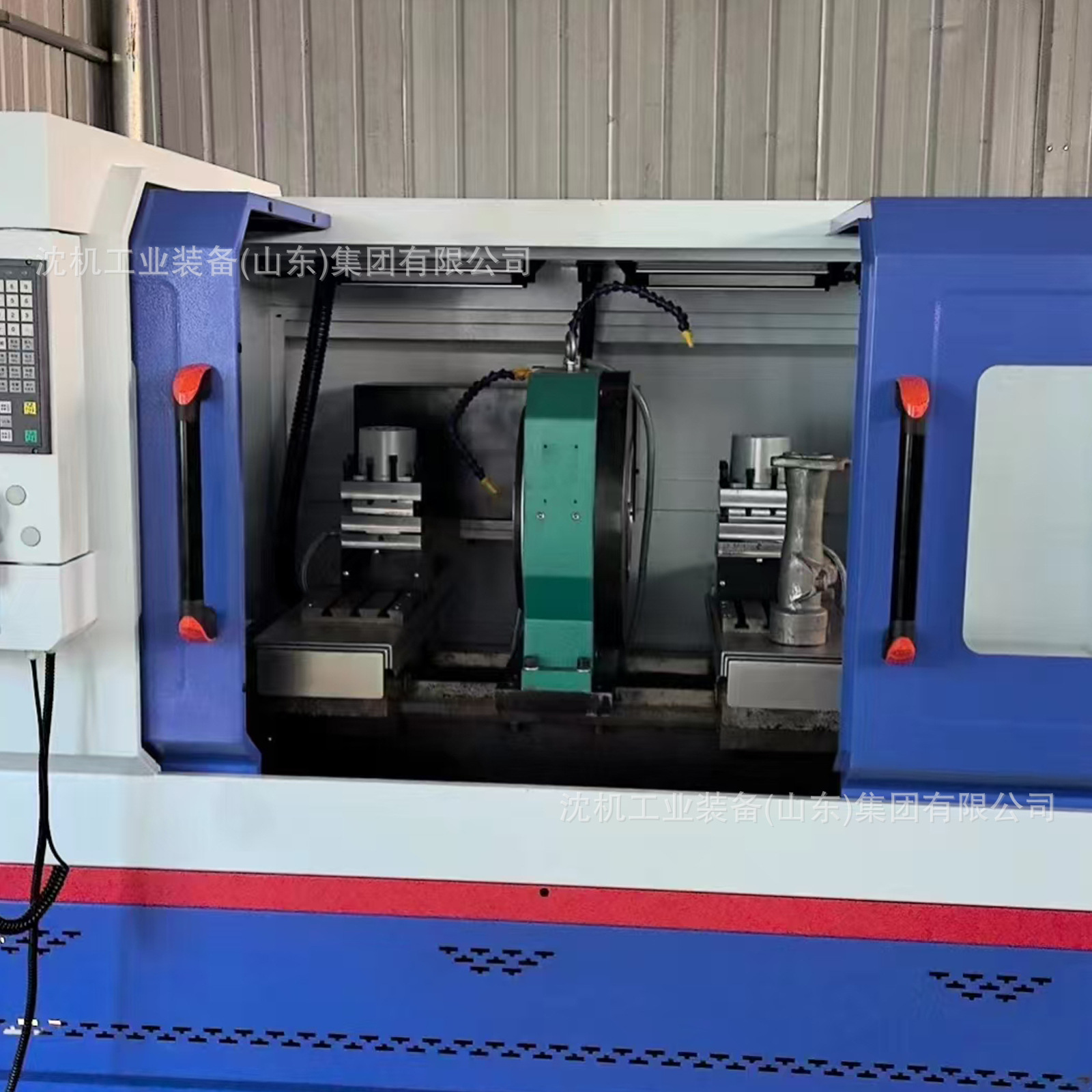 中驱动数控车床夹住工件中间加工两端双头数控车全自动机床