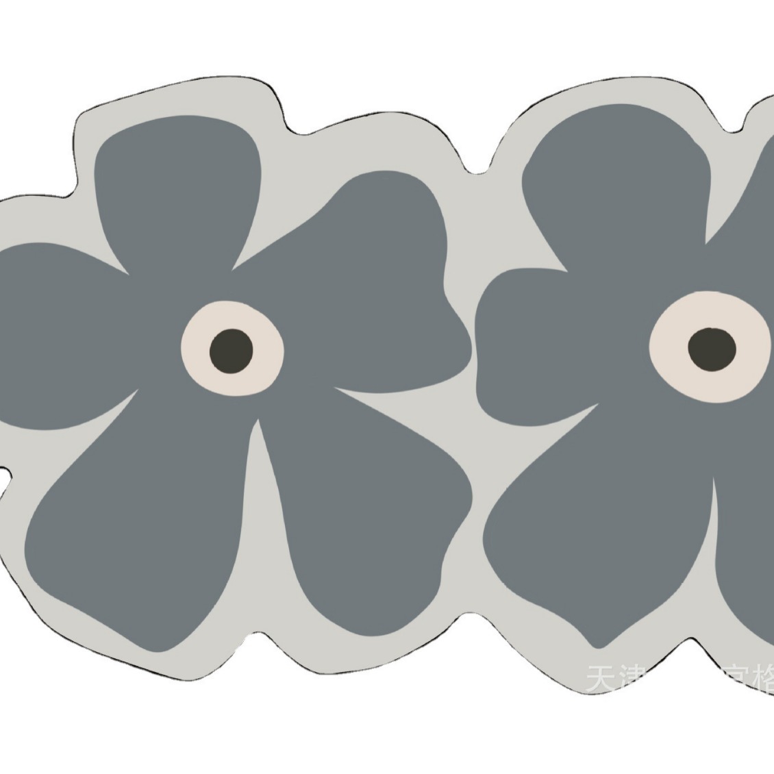 Fresh special-shaped flower technology cloth absorbent floor mat bathroom non-slip wear-resistant floor mat toilet door floor mat