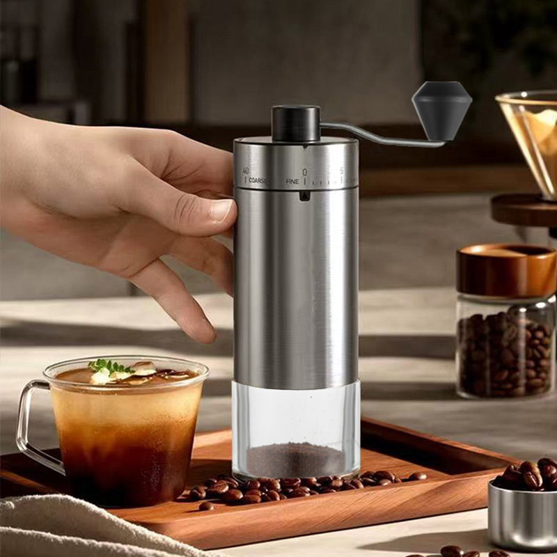 Molinillo de frijoles de mano molinillo de café de mano molinillo de café doméstico externo 40 ajuste molinillo de café de acero