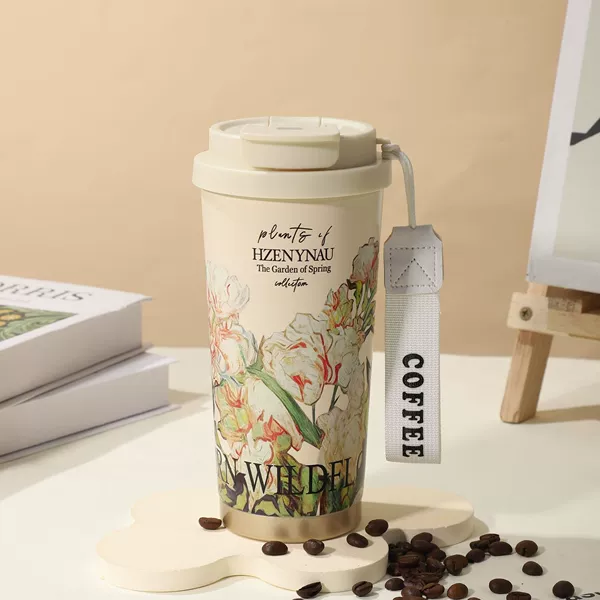 Double-drinking coffee cup 500ML tulips (5D technology)