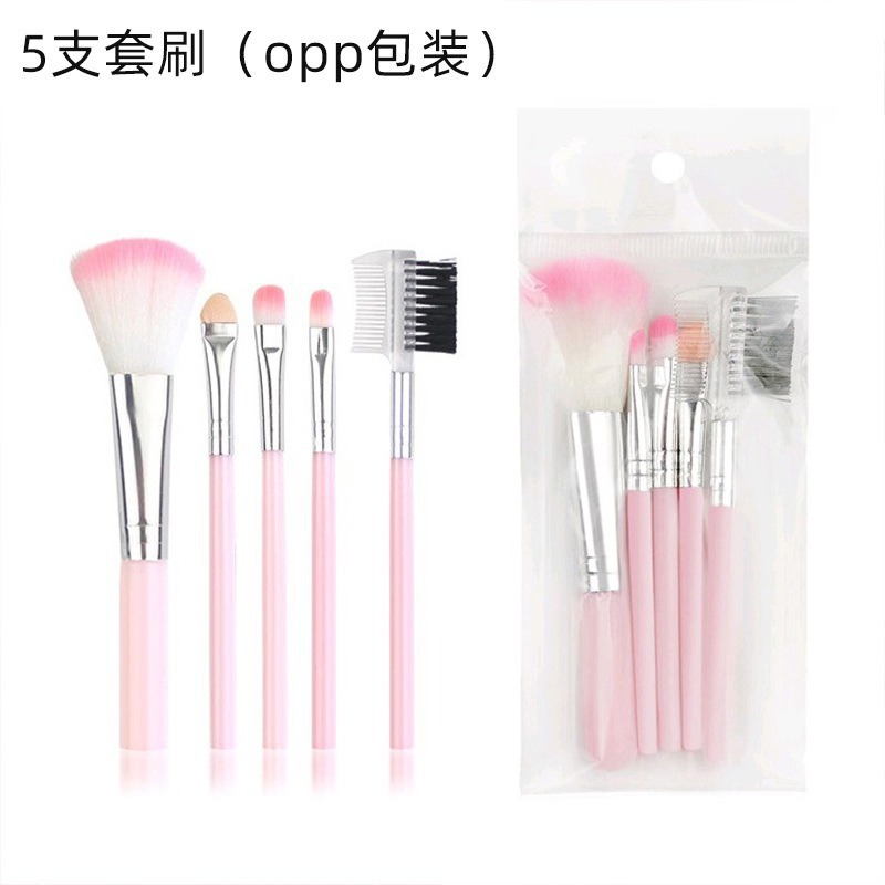 Five-pack makeup brush eye shadow brush blush brush lip brush eyebrow brush eyelash brush eye shadow stick beauty makeup tools wholesale generation