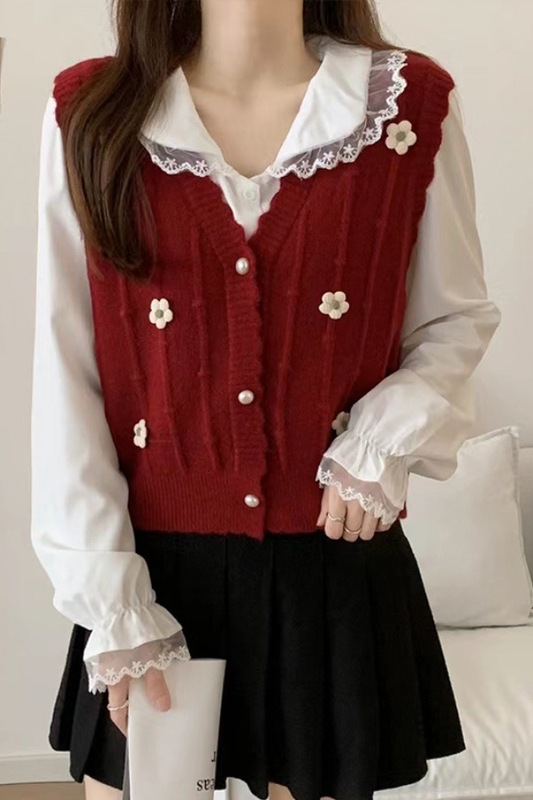 2025春秋毛衣开衫针织马甲女款2025新款秋季女装叠穿短款马夹上衣|undefined
