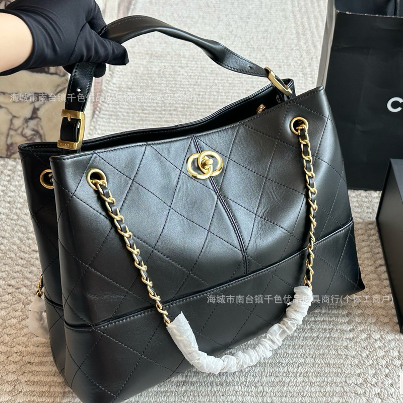 香奶奶25Ahobo麂皮托特包菱格链条南台工厂腋下女包通勤欧美复古|undefined