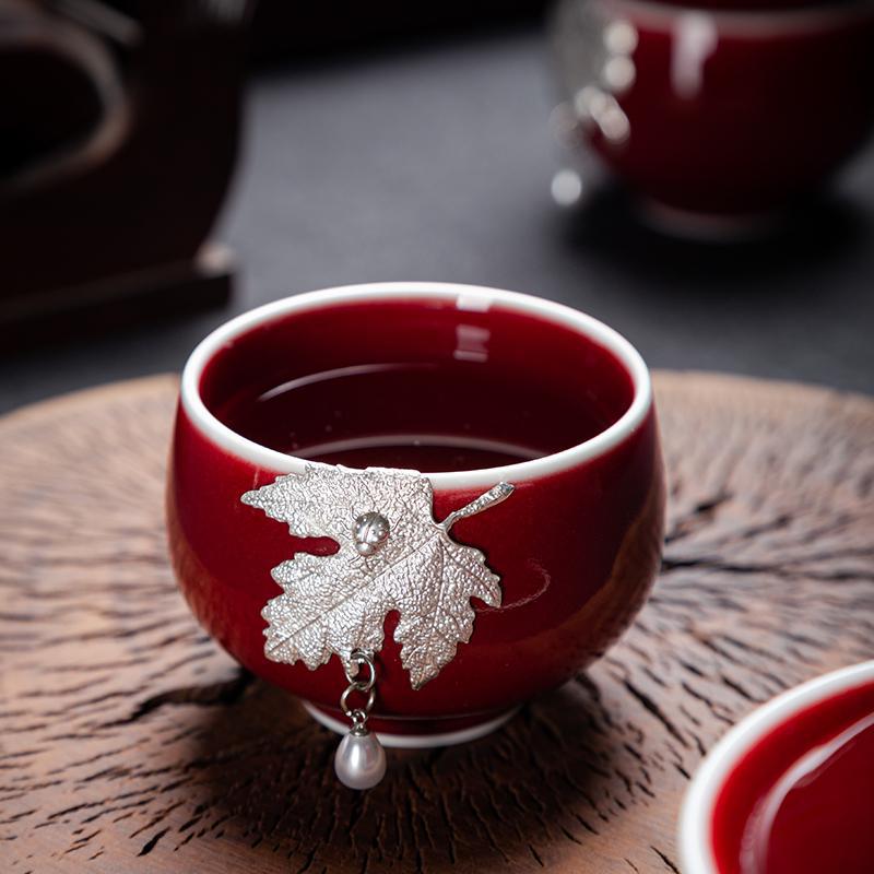 Ceramic festive tea cup for home use