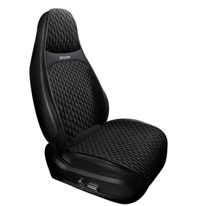 Car Seat Cushion, Universal for All Seasons, Fully Enclosed, Ventilated and Breathable, Made of Cotton and Linen Material, Car Cushion, Cotton and Linen Seat Cushion for Car