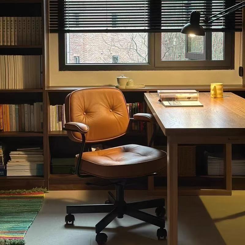 Alevey's Same Style Retro Office Chair, Nordic Style, Swivel, Adjustable Height, with Armrests and Backrest