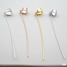 DIY饰品配件 925纯银扣吊坠扣 瓜子扣玉坠水晶玉器夹扣 翡翠玉扣