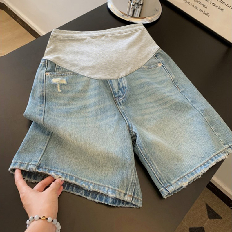 Maternity Denim Shorts for Women, Summer Thin Style, Blue, Loose Fit, Slimming, Casual, Age-Reducing, Plus Size Wide-Leg Pants Maternity Denim Shorts for Women, Summer Thin Style, Blue, Loose Fit, Slimming, Casual, Age-Reducing, Plus Size Wide-Leg Pants