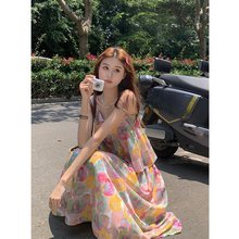 碎花小清新吊带连衣裙夏日多巴胺穿搭公主裙子油画感甜美风娃娃衫