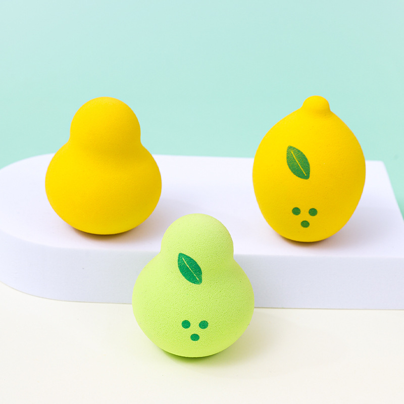 Frutas personalizadas polvo de maquillaje de huevo esponja maquillaje suave almohadilla de aire de huevo de maquillaje de agua más grande esponja de forma huevo