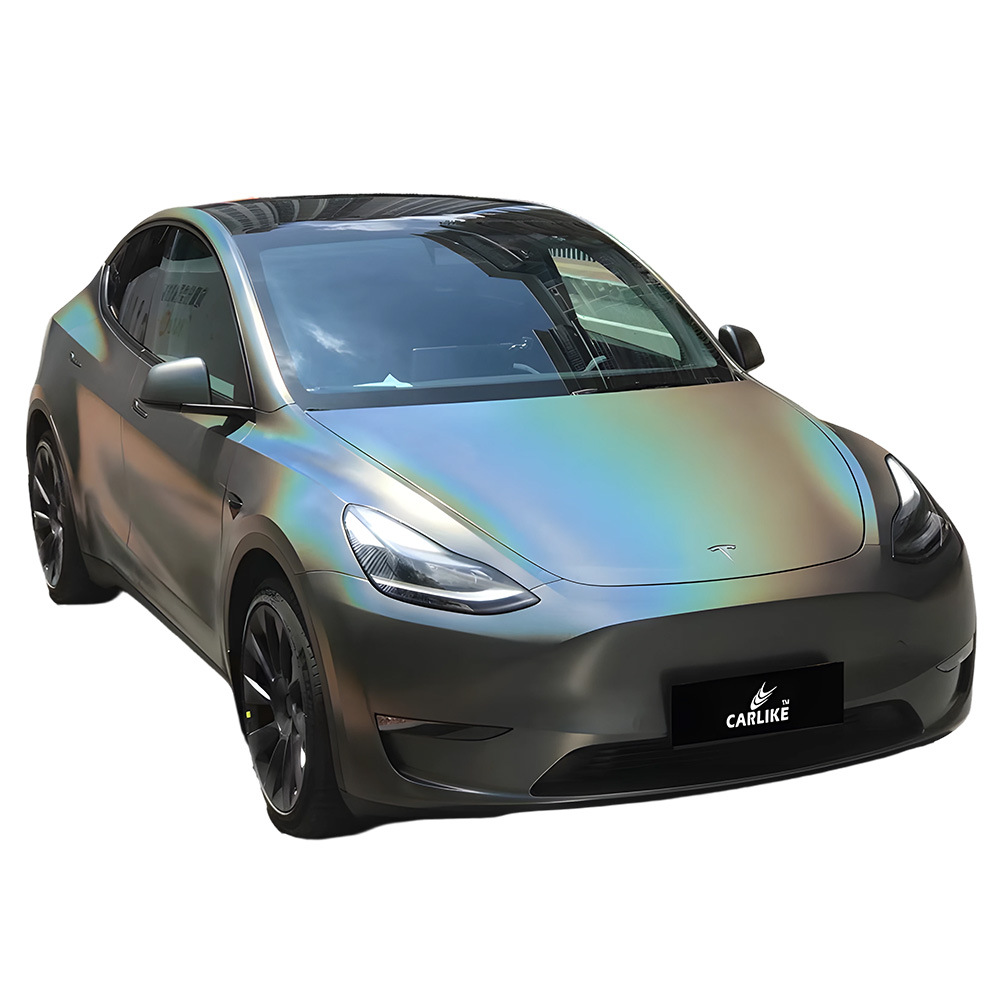 Carlake colorido láser coche cuerpo cambio de color película color mágico camaleón coche película brillante láser blanco coche cambio de color