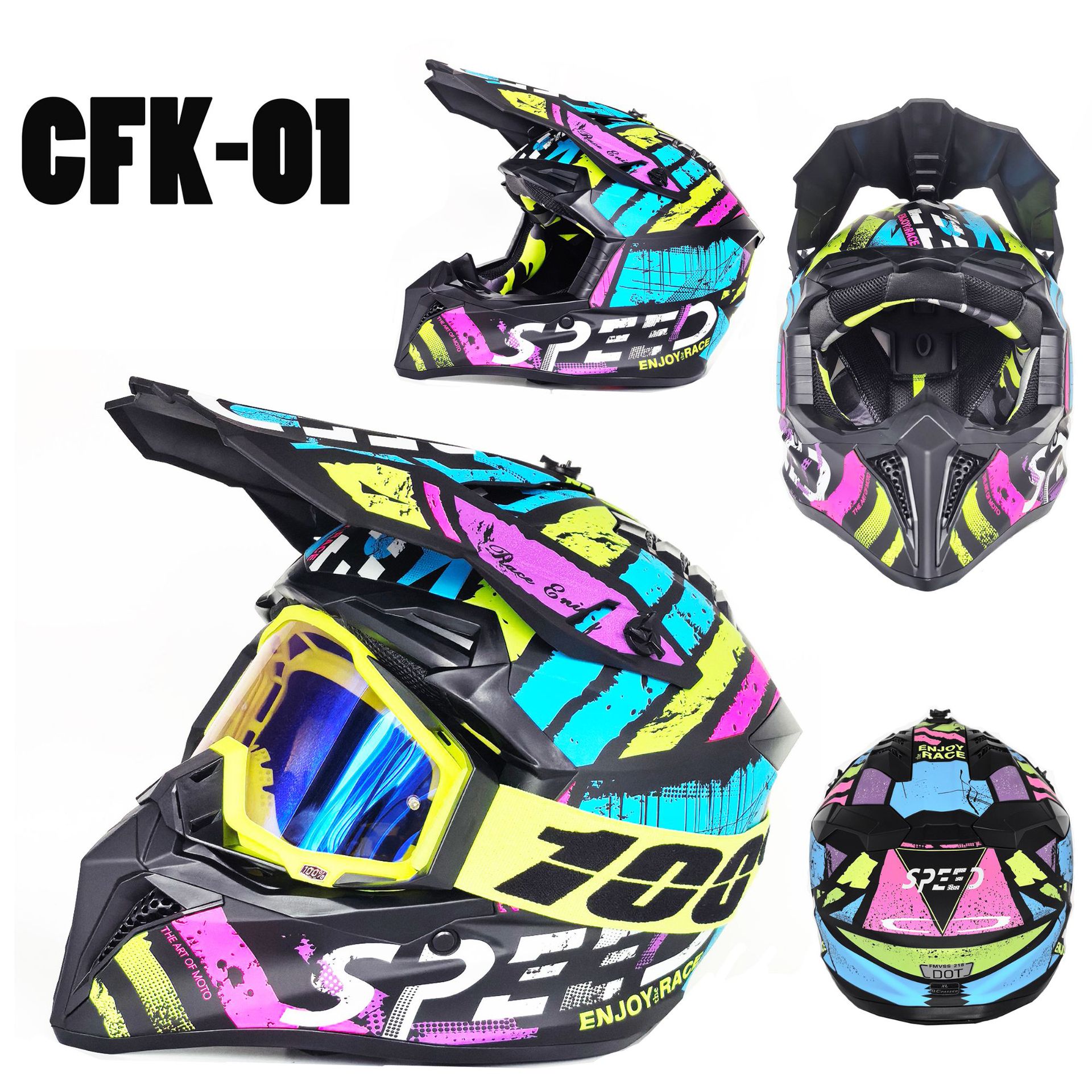 Adult and Children's Motorcycle Helmets Dot Certified Electric Vehicle Bicycle Helmets Off-Road Helmets C Full-Face Motorcycle Helmets