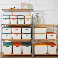 帶蓋收納盒桌面儲物盒化妝品雜物整理盒學生宿舍衣物塑料收納箱子