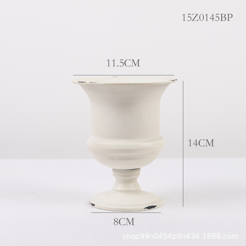 Vintage blanco vintage florero estilo europeo florero boda banquete Hotel decoración del hogar tienda de flores floral