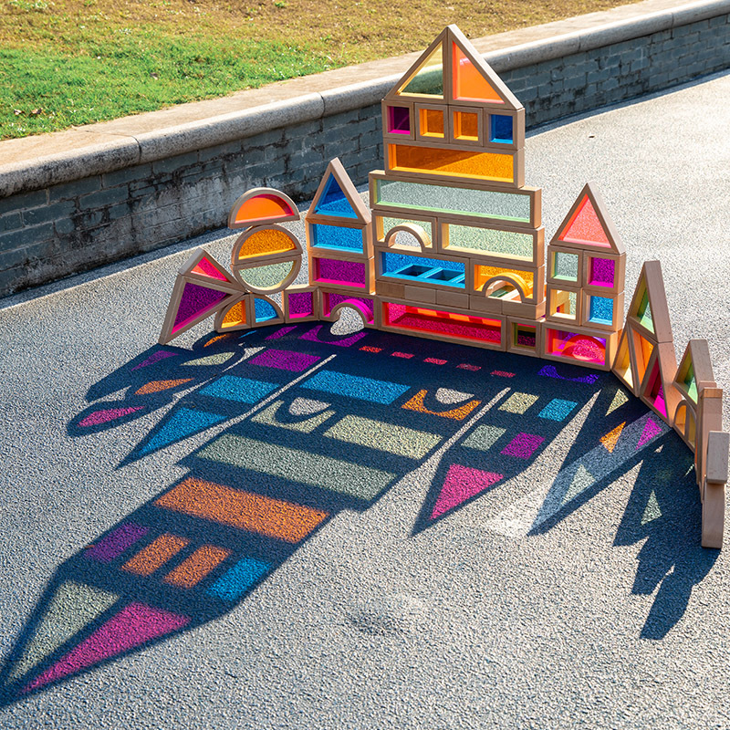 Bloques de construcción acrílicos de gran tamaño ventas directas de fábrica niños creativos juguetes de jardín de infantes translúcidos de color grande