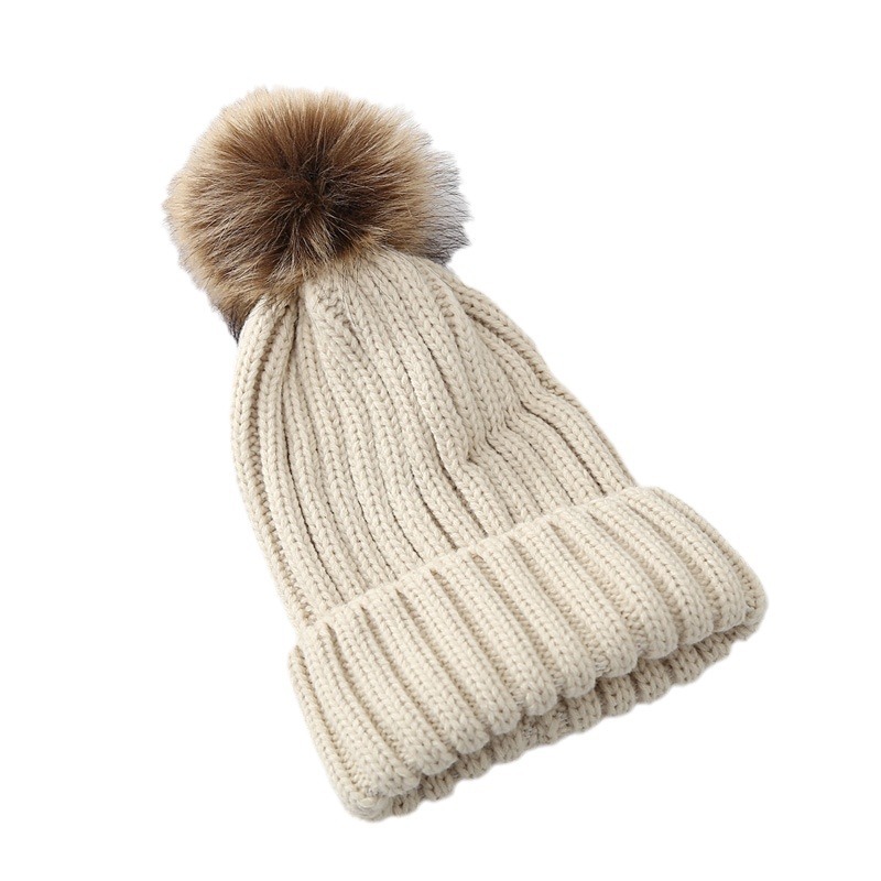秋冬帽子の子供はキツネの毛玉の帽子のキャンディー色の毛糸の帽子をまねて、厚い保温の耳の包みの頭の帽子をかぶせます。