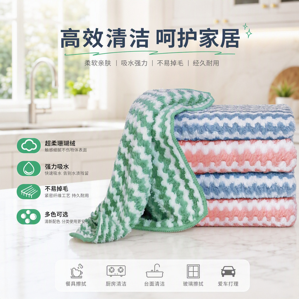 Kitchen Special Rag Towel Dishwashing Cloth Household Lazy Glass Table Cleaning Absorbent Cleaning Rag
