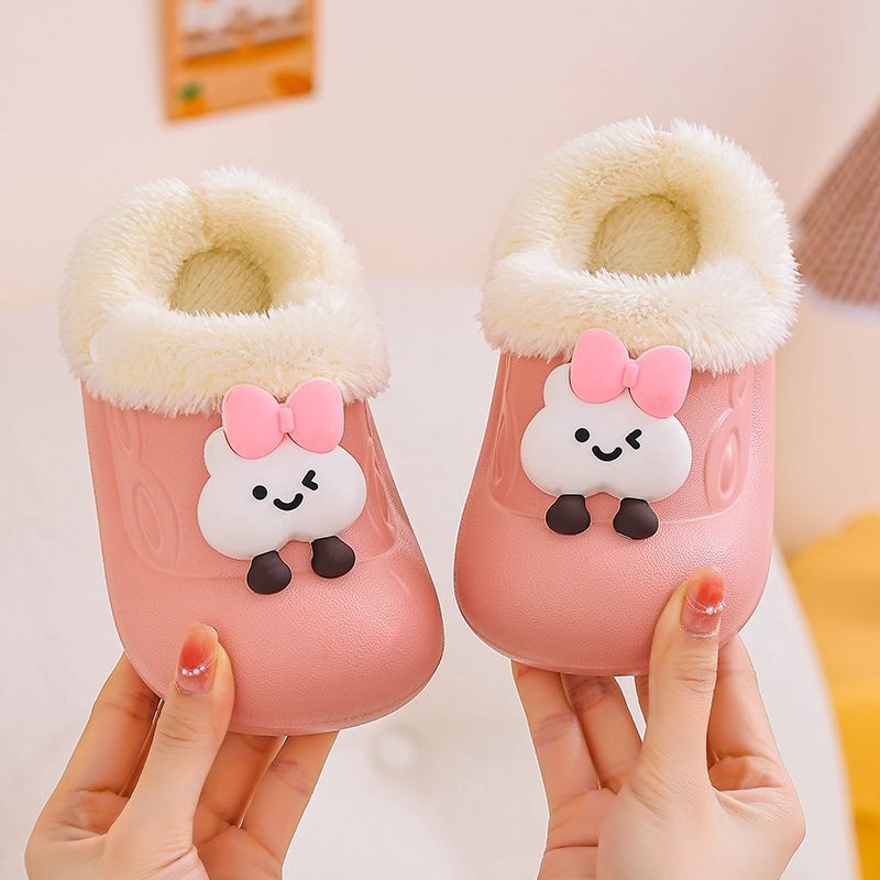 Detachable and washable children's cotton slippers for girls, indoor baby girls' waterproof and warm home new furry slippers for autumn and winter Detachable and washable children's cotton slippers for girls, indoor baby girls' waterproof and warm home new furry slippers for autumn and winter